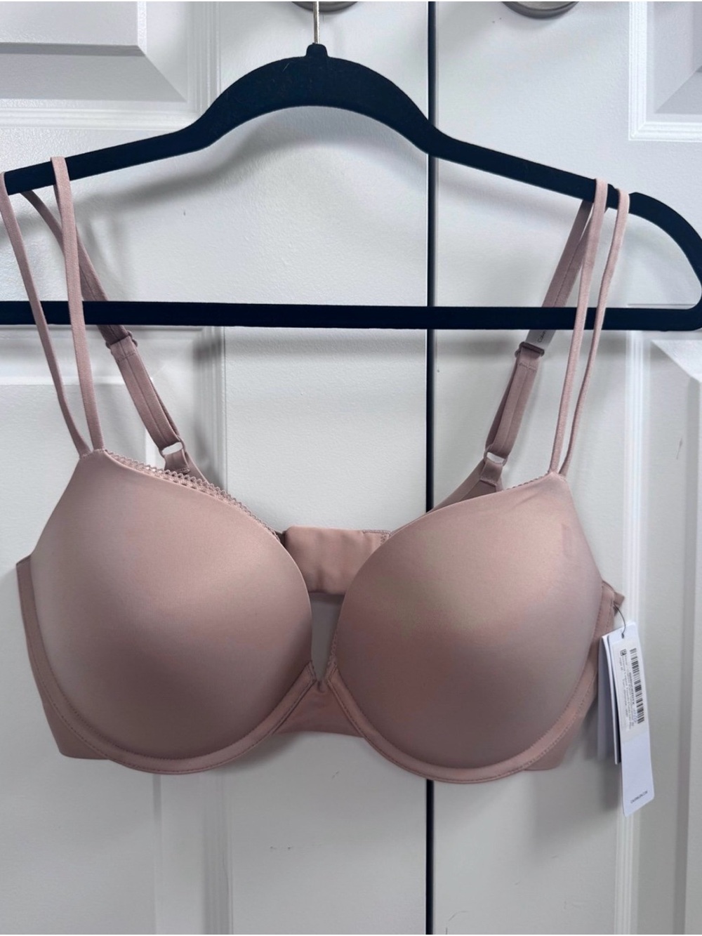 Calvin Klein Double-Strap Light Mauve Push-Up Bra